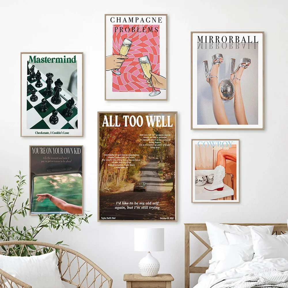 Скандинавский минималистичный настенный художественный винтажный розовый ковбойский стиль HD печать на холсте без рамы водост...