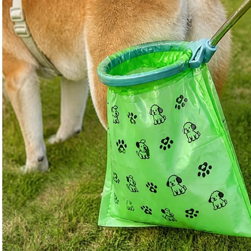 Retractable Dog Poop Scooper Long Handle Non-Contact Dog Poop Catcher Scalable Foldable Pet Waste Cleaner Outdoor Walking