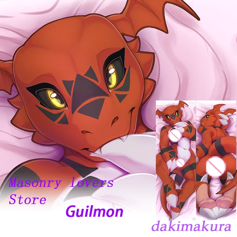 Dakimakura Anime Guilmon Double-sided Print Life-size Body Pillow gift