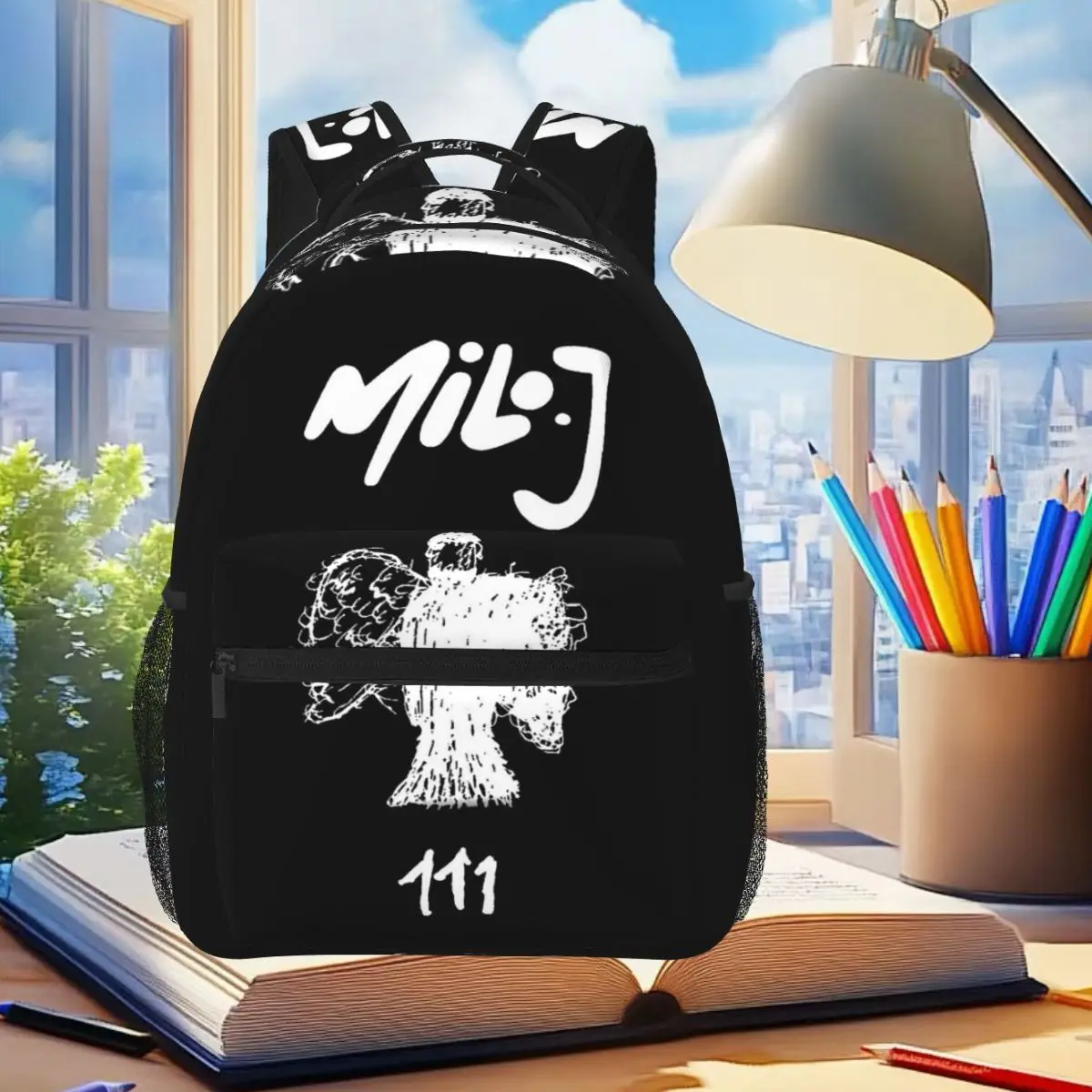 Rapper Milo J La Vida Era Mas Corta Album Backpack Student Boys Girls BookBag Children School Bag Shoulder Bags for Men Women