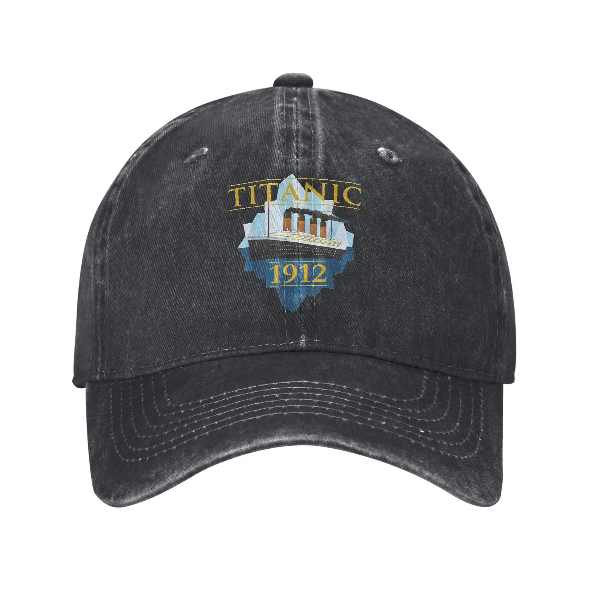 Titanic Sailing Ship Vintage CruisVessel 1912 Baseball Caps Vintage Distressed Denim  Snapback Cap for Men Women Fit Caps Hat