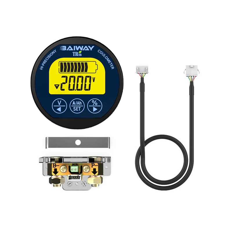 New TR16 8-120V Waterproof Battery Capacity Tester Voltage Current LCD Display with Memory Function Multifunctional Coulometer