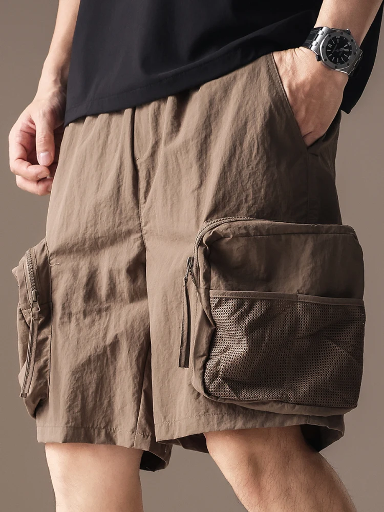 

High-End American Sle Outdoor Commute Functional Workwear orts Men Summer Trendy Casual Pants Thin Multiple kets Five-...