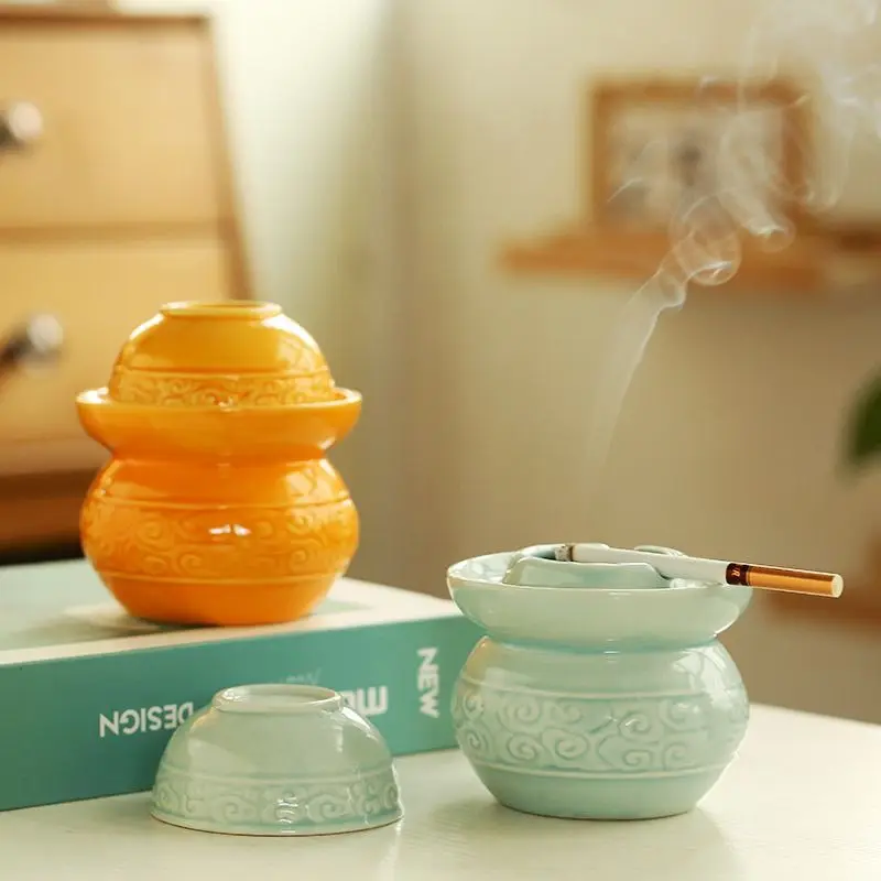 Creative Ceramic Pickle Jar Ashtray, Vintage Farmhouse Decor, Rustic Cigar Rest, Unique Housewarming Gift, Smoking Accessory
