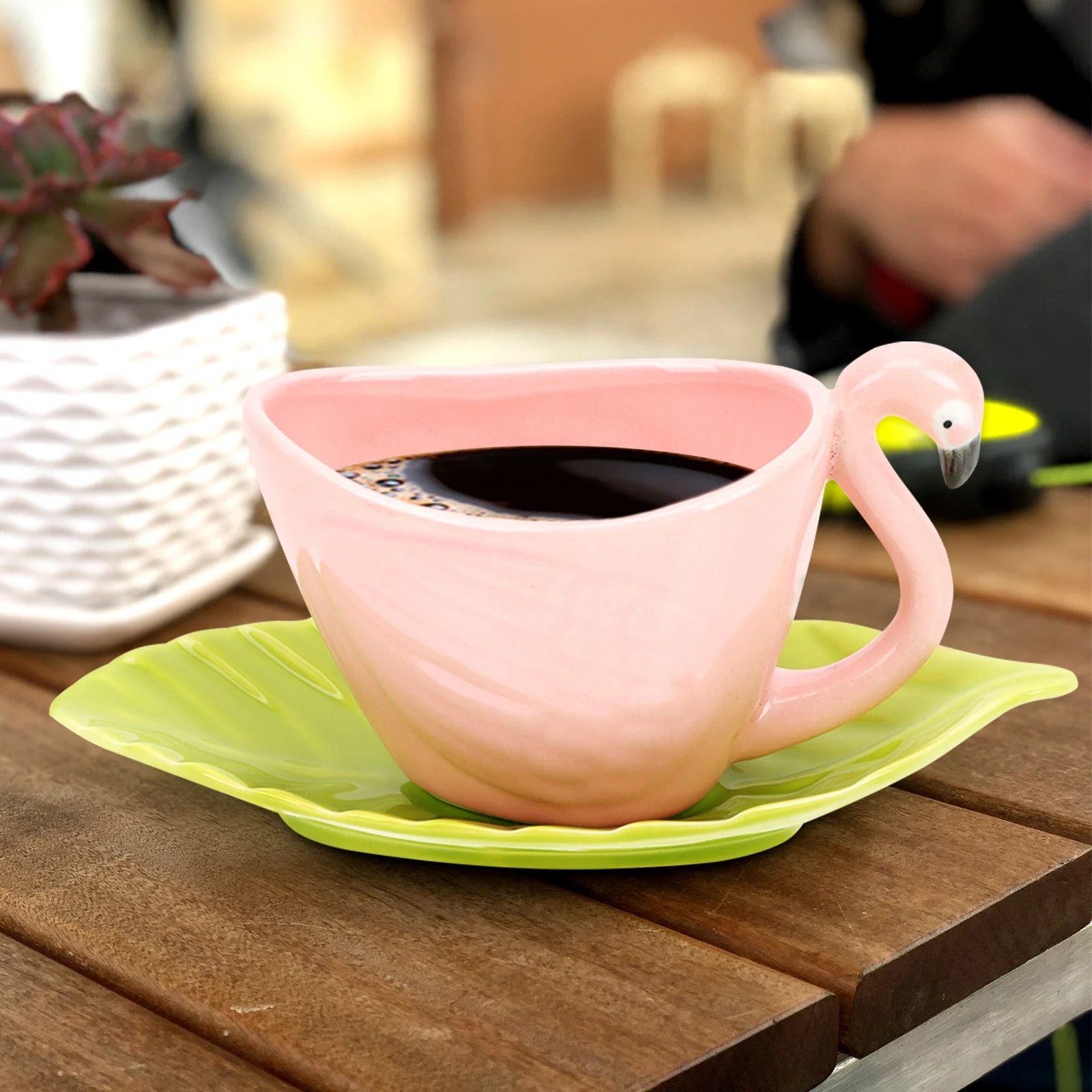 

1Set European Flamingo Ceramic Coffee Cup Multi-Function Cappuccino Tea Mug Household Tea Mug Home Accessory