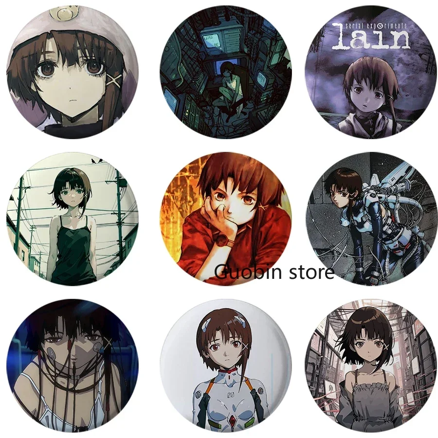 new Serial Experiments Lain Button Pin Jewelry for Women Cartoon Acrylic Brooch Badge Round Anime Badges on Backpack Accessories