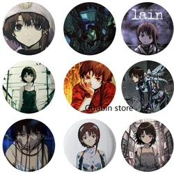 new Serial Experiments Lain Button Pin Jewelry for Women Cartoon Acrylic Brooch Badge Round Anime Badges on Backpack Accessories