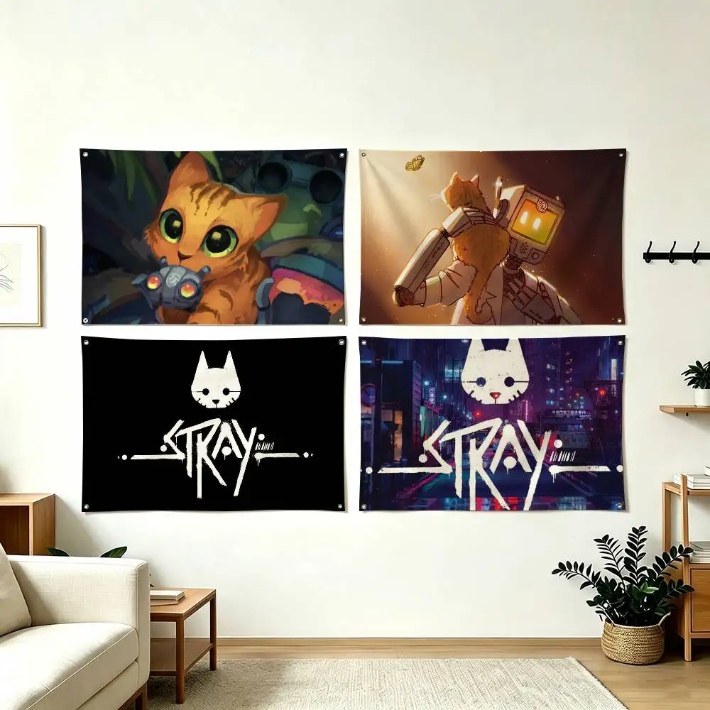 S-Stray Cat Game Flag Suitable For Party Club Outdoor Interior Wall Decoration Banner Fans Gift