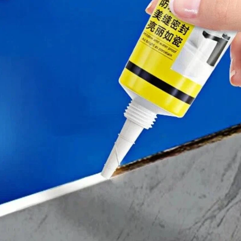 120ml White Plastic Steel Mud Waterproof Glue Bathroom Toilet Mildew Proof Caulking Glue Sealing Kitchen Sink Dedicated