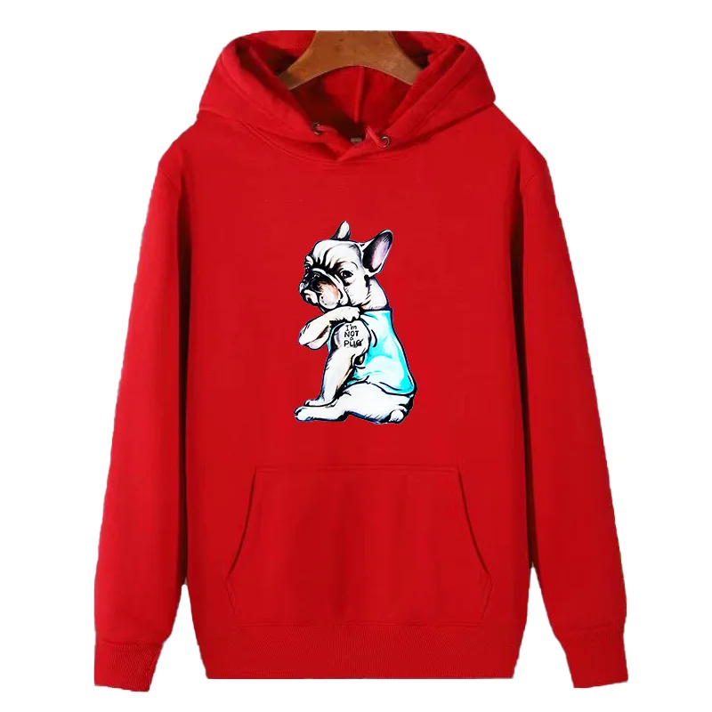 French Bulldog MOM fashion graphic Hooded sweatshirts winter thick sweater hoodie  fleece essentials hoodie Men's sportswear