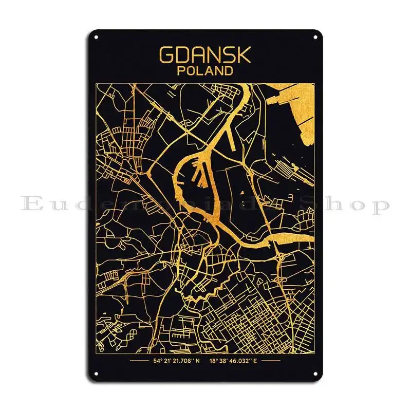 Gdansk Poland Metal Plaque Poster Pub Mural Decoration Wall Decor Print Wall Decor Tin Sign Poster