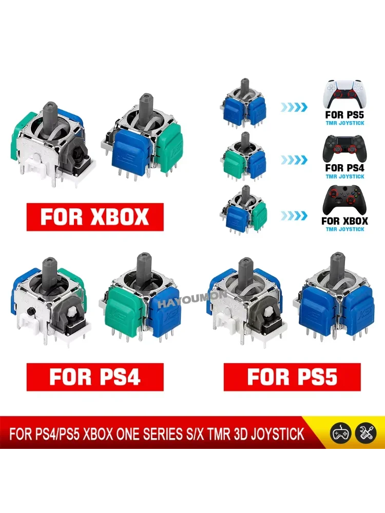 2/10 Stück K-Silver TMR Elektromagnetischer Joystick für PS4 PS5 Xbox Series S X Controller Modul Magnetischer Sensor 3D Analog-Stick