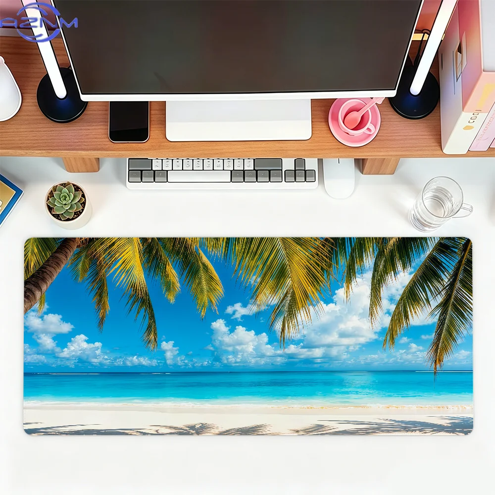 Summer Beach Scene Mouse Pad For Office Gaming And Keyboards Non-Slip Large Waterproof