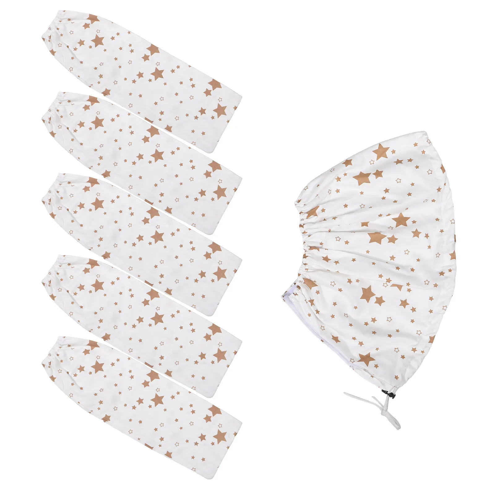 5pcs Electric Fan Blade Cover Household Appliance Protector Washable Reusable Ceiling Fan Dustproof Wraps for 42 Inch Blades