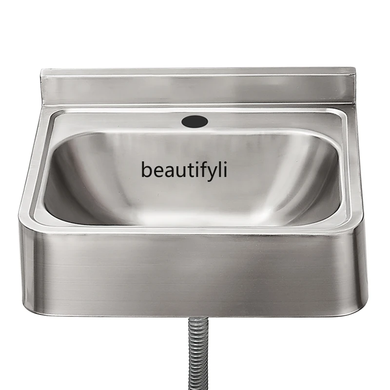 

304 stainless steel washbasin single pool bathroom balcony washbasin wall-mounted household