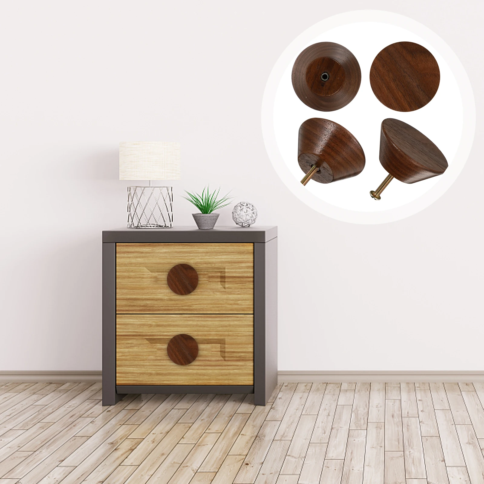 

Solid Wood Wardrobe Handle Dresser Drawer Pulls Cabinet Kitchen Door Knobs for Cupboards