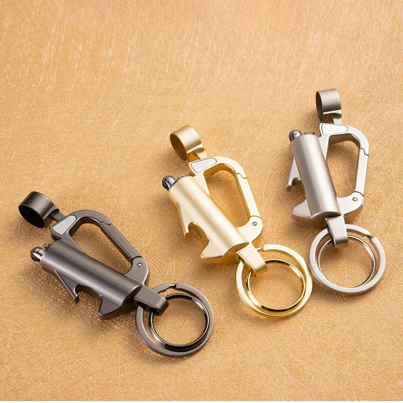 Multifunctional Kero sene Keychain Lighter Bottle Opener Grinding Wheel Flint Oil Lighter Windproof Outdoor Camping Lighter