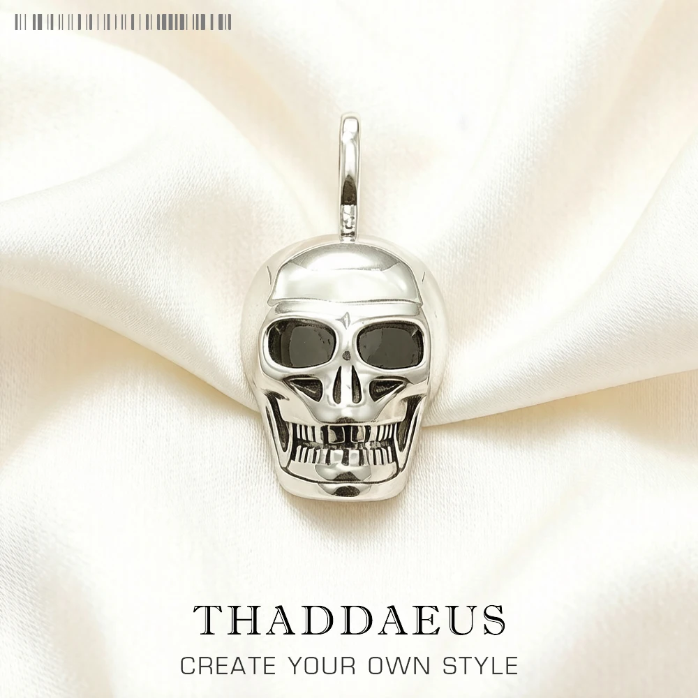 Skull Pendant Spring Fine Jewelry Rebel Street Accessorie 925 Sterling Silver Punk Gift For Women Men