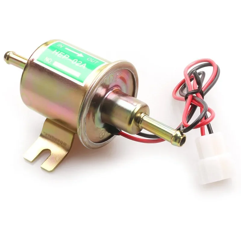 12V HEP-02A Gold Fuel Pump Brand New 12V Universal 2.5-4PSI Gas Diesel Inline Low Pressure Electric Fuel Pump