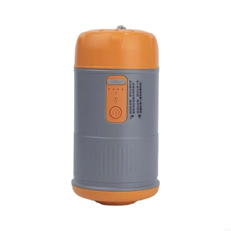 Portable Tent Air Pump for Camping Setup, Rechargeable Cordless Inflator with One-Button Control and Lights