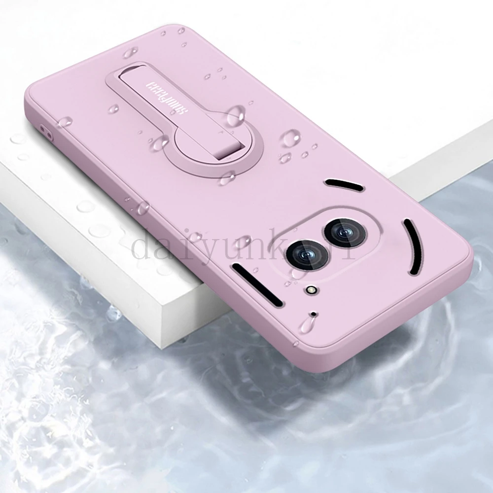 Liquid Silicone Phone Cover For Nothing Phone 2A Plus Soft Cover Shockproof Protective Phone Case with Holder Bracket Funda