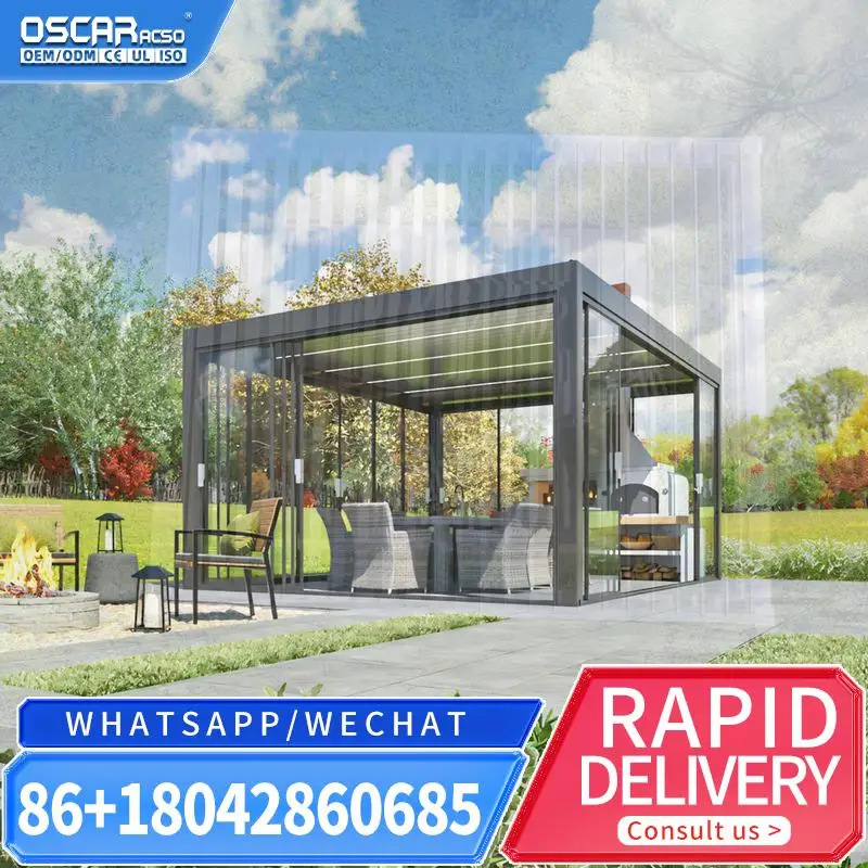 Outdoor Privacy Panels Waterproof Electric Shade providing Garden Gazebo Lighting Roof Pergola Decorative Screening for Backyard