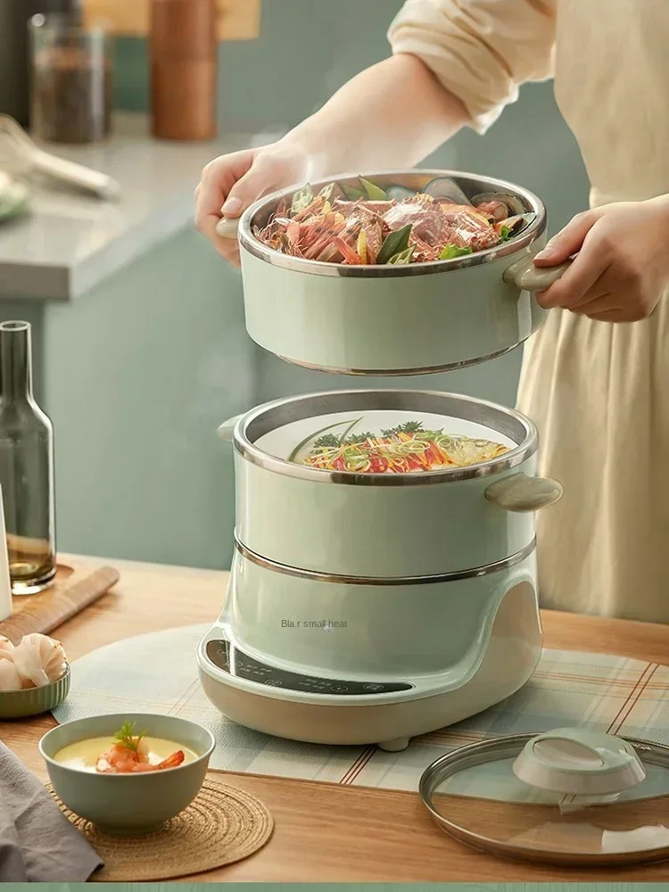 Bear electric cooker with steamer electric cooker electric frying pan split small hot pot large capacity cooking