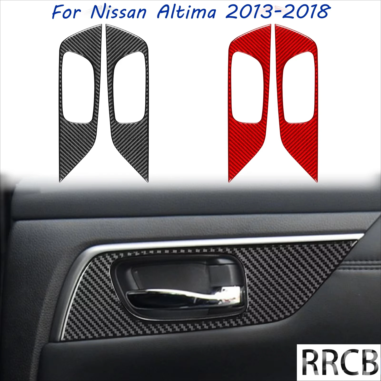 

For Nissan Teana Altima 2013-2018 Carbon Fiber Rear Door Handle Trim Accessories Cover Tuning Stickers Car Interior Auto Trim