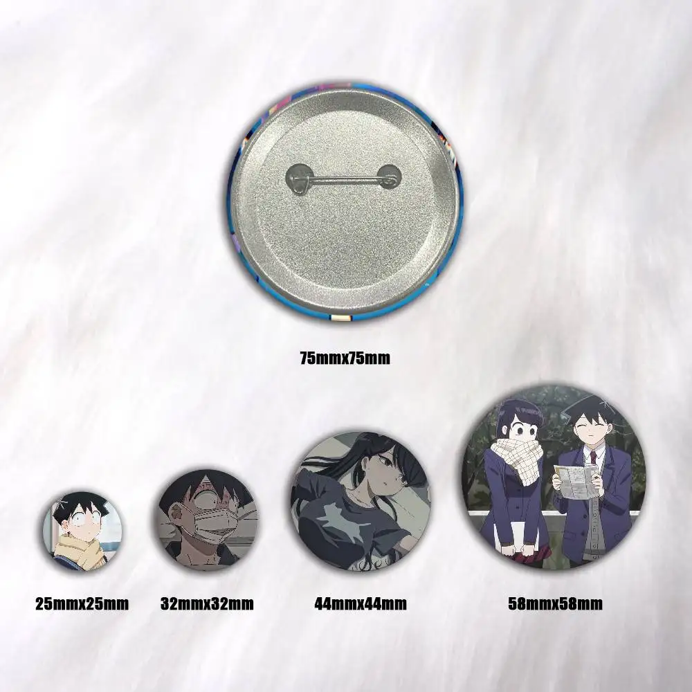 A-Komi Can't Communicate Round Snap-in Brooches Rock Band Lapel Pins Badges Fan Collection Accessories Jewelry Handmade Gifts