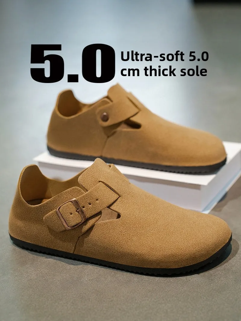 

Birkent Men's Shoes 2026 New Summer Casual Retro Versatile Lazy Slip-On Work Soft Bottom Mule Shoes Breathable round Toe PVC ...