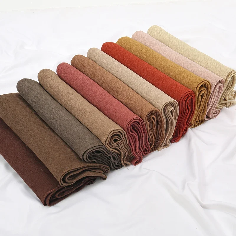 190*85Cm Big Size Plain Solid Cotton Rayon Hijab Scarf Lady High Quality Wraps and Shawls Musulman Headband Islamic Turban