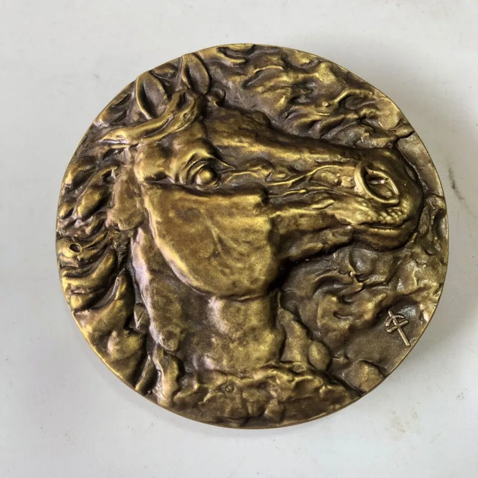 

Brass solid bronze medallion of Zodiac