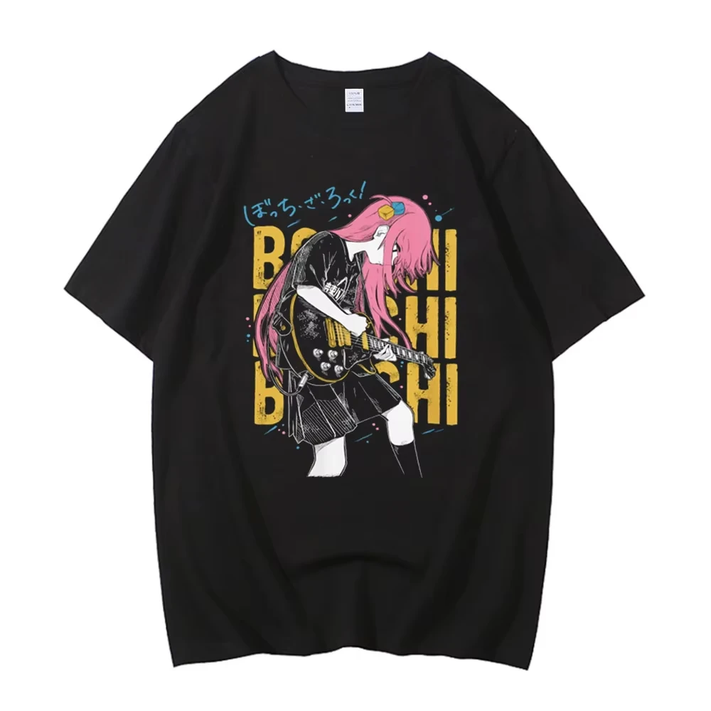 Bocchi The Rock Graphic Tee Unisex Japan Style 100% Cotton Short Sleeve T-shirt Retro Casual Streetwear Tops For Anime Fans