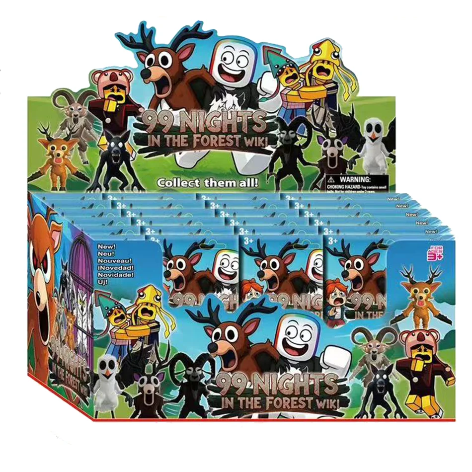 Hot 99 Nachten in Het Bos Action Figure Herten Uil Geit Blind box Desktop Decoratie 1-24 stuks Model ornamenten Fans Kerstcadeau