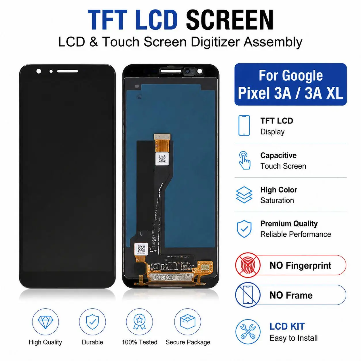 NEW TFT LCD For Google Pixel 3AXL G020C LCD Display For Google Pixel 3A LCD G020A Panel Screen Touch Digitizer NO FRAME
