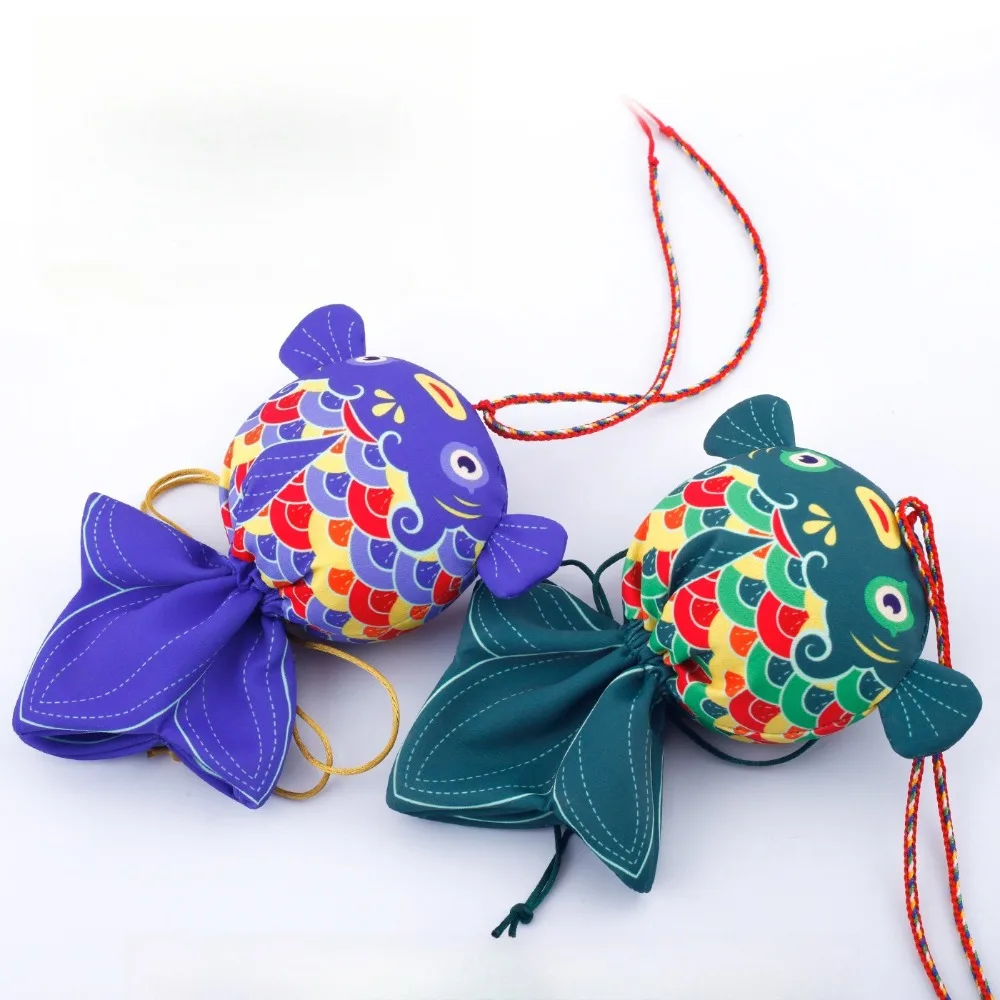 Koi Fish Shape Empty Sachet, Cotton Linen Bag, Car & Wardrobe Hanging Decor