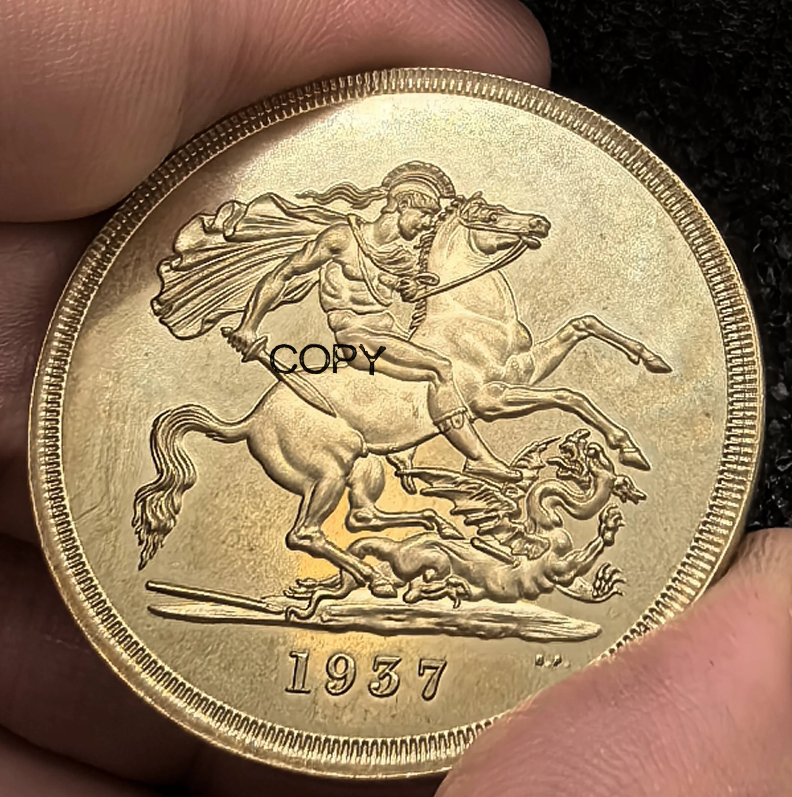 Great Britain George VI gold coin 5 Pounds 1937 Brass Metal Copy Coin Moneda Collectible Coins