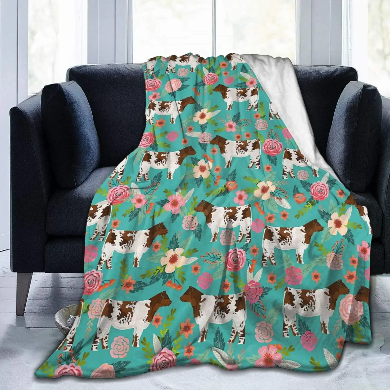 

Pattern 3D Printed Baby Blanket Kawaii Cow Graphics Bed Sofa Picnic Home Cover Decor Comfortable Warm Throw Blankets Kids