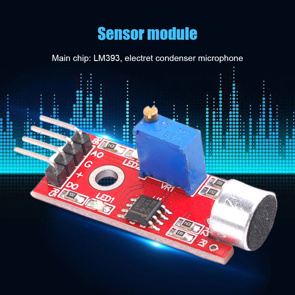 DC 4-6V Sound Sensor Detection Module High Sensitivity Module Signal Output Indication LM393 for Voice Controlled Lights