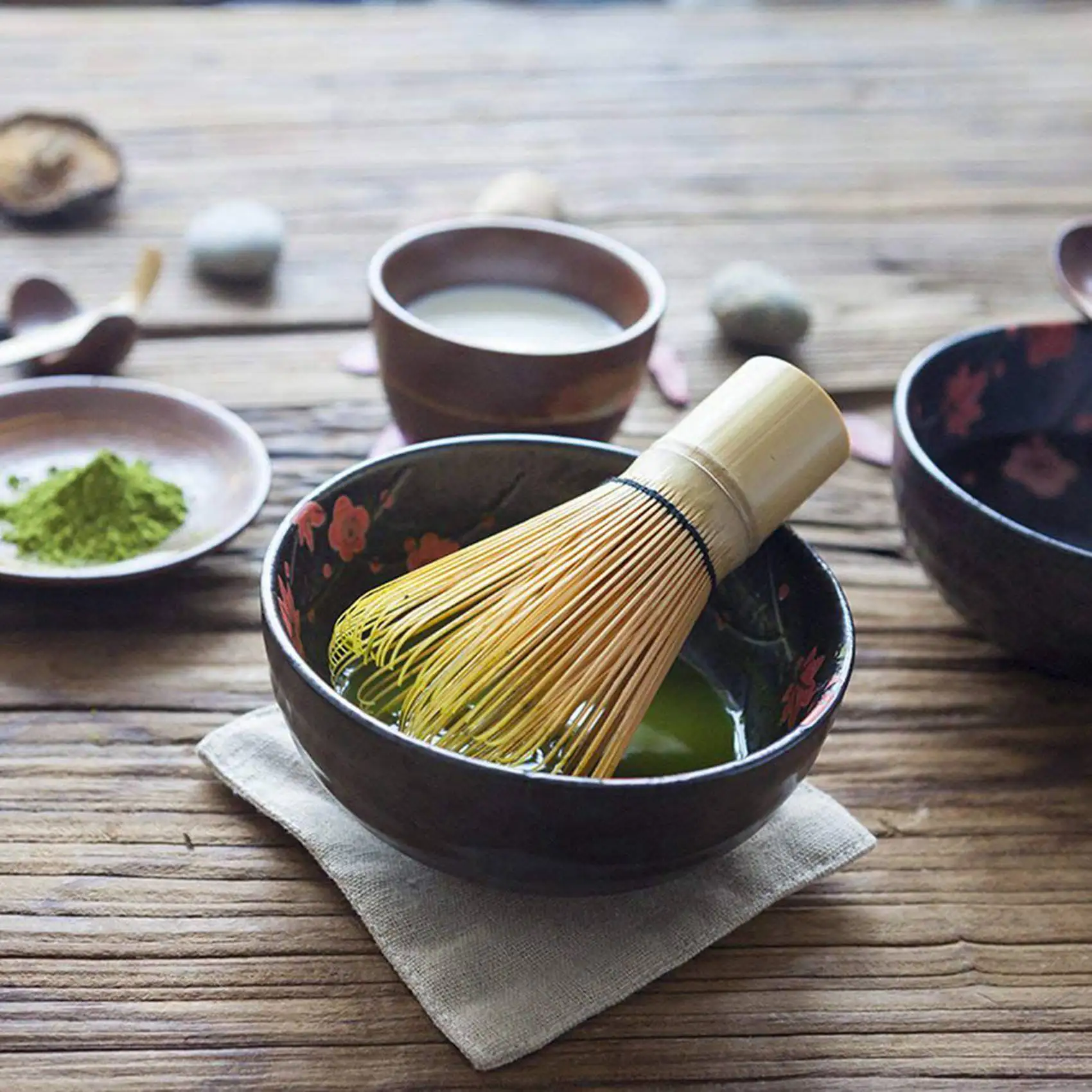 B62B-Japanese Matcha Tea Set(6 Pcs) - Matcha Bamboo Whisk Tea Spoon,-Tea Ceremony Kit