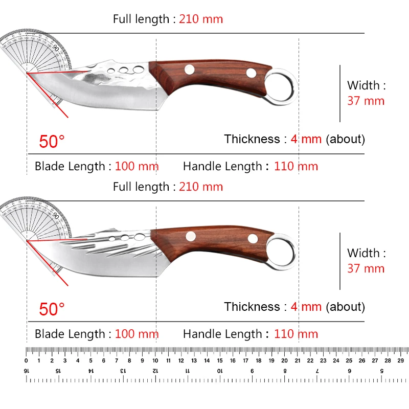 Butcher Boning Knife Slicing Meat Fruit Fish Filleting Knife Wood Handle Kitchen Knives Forged Blade Utility Barbecue Knife Tool