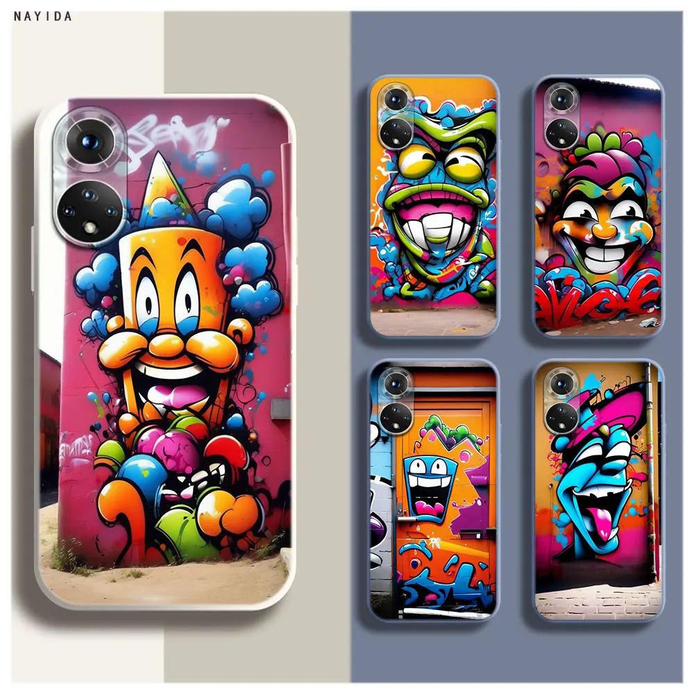 Phone Case For Honor 70 50 X6A X9B X7A X8A X9A Soft Silicone Original Cover Graffiti is funny