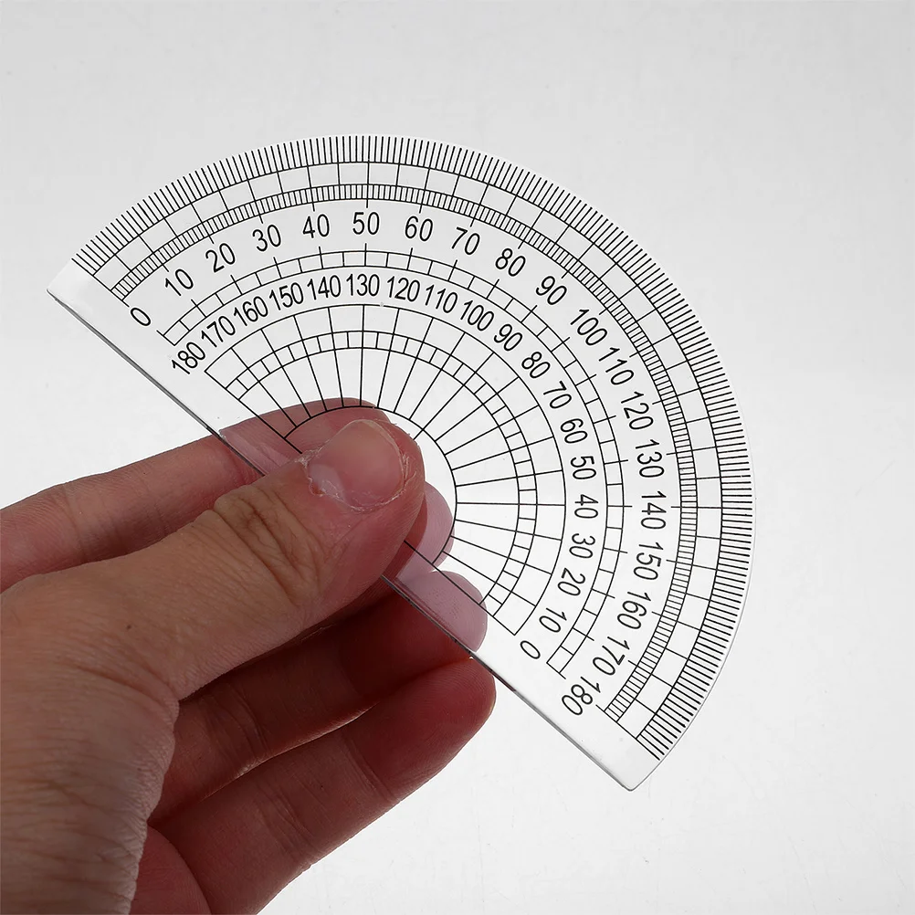 6Pcs Geometry Set Protractor Triangle Rulers Semicircular Ruler Clear Plastic Drawing Tools for School Office Student Set