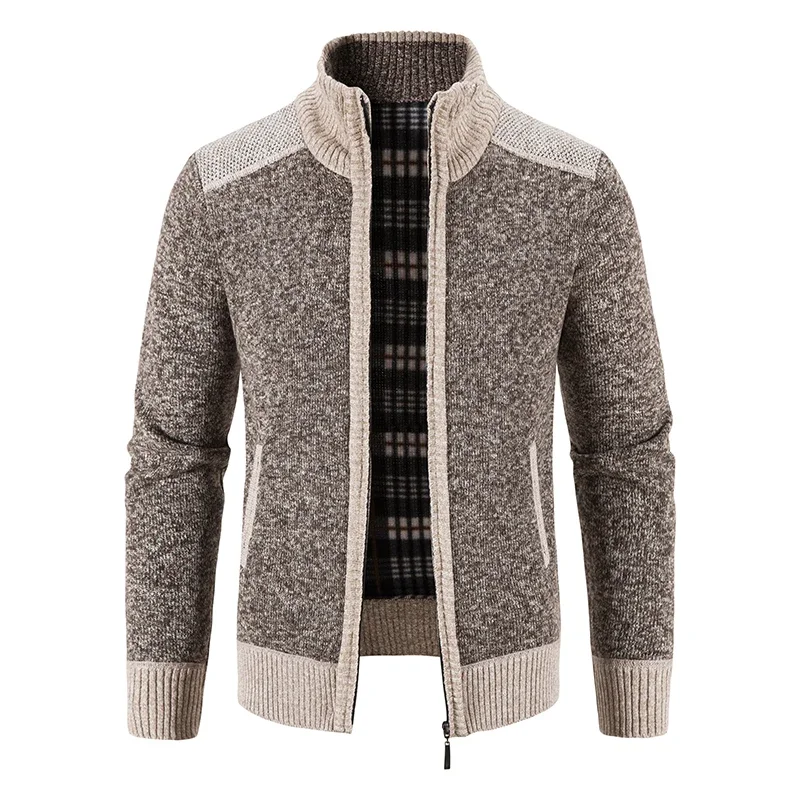 

New Men Winter Cardigans Sweaters Casual Sweatercoats Jackets Male Stand-up Collar Outwear Cardigans Slim Fit Sweaters Size 3XL