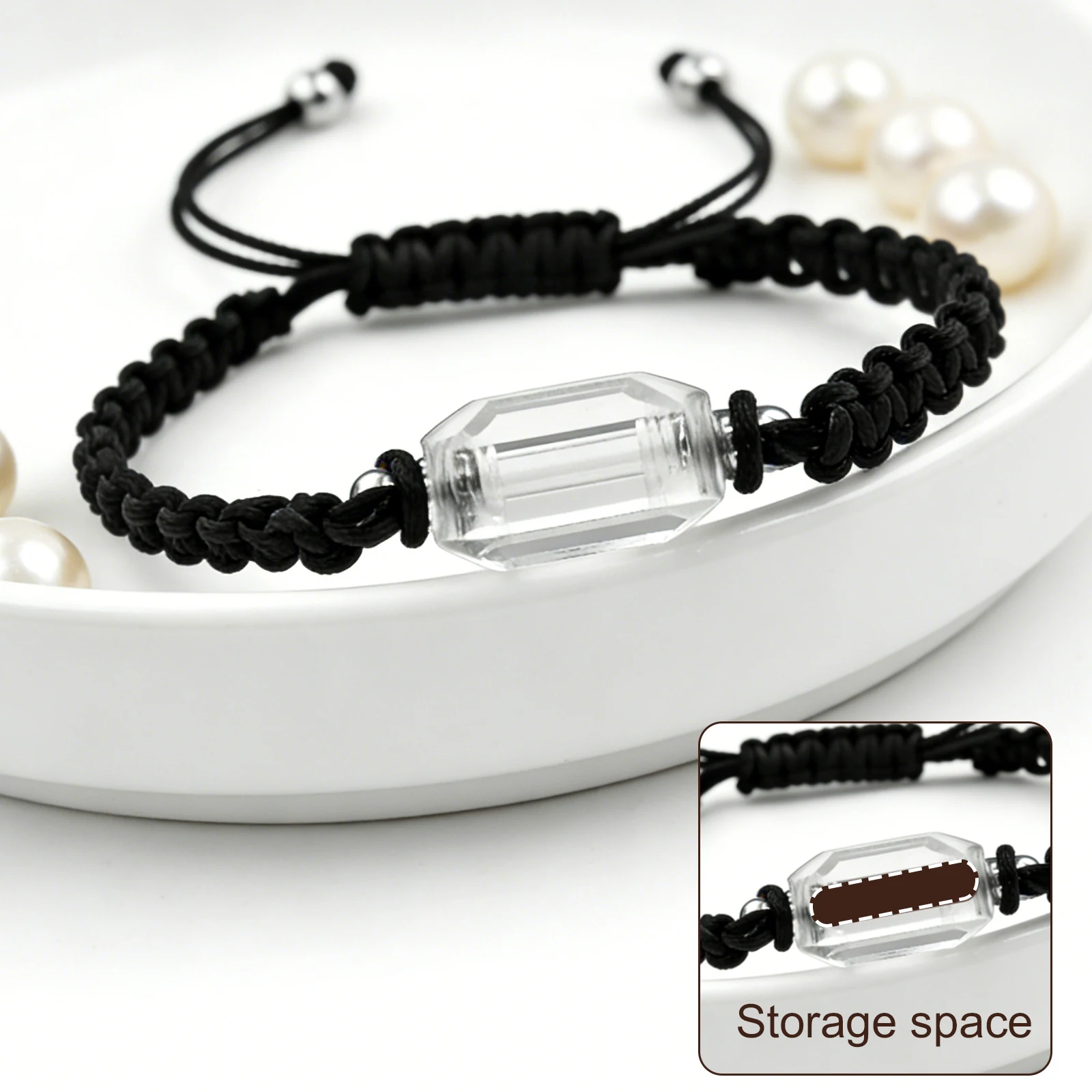 Acrylic Vial Bracelets Cremation Jewelry Urn Bracelet Bangle Rope Handmade Bracelet Adjustable Memorial Keepsakes for Loved Ones