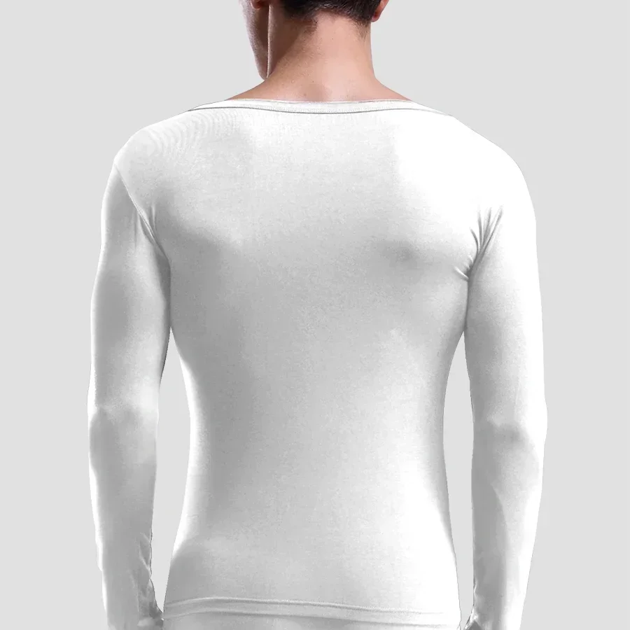 

5PCS Men's Big V-neck Thin Thermal Tops, Slim Fit Single Base Layer Shirts
