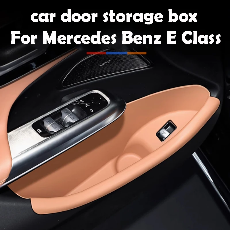 

Car Door Storage Box for Mercedes Benz E Class E260L E300L 2024 2025 TPE Door Slot Cushion Storage Box Interior Accessories