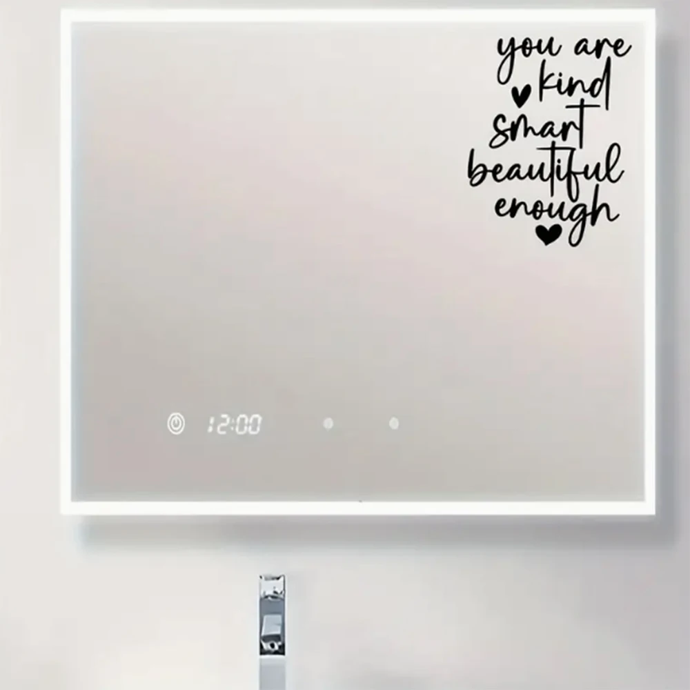 1pc Mirror Sticker, You Are Kind Smart Beautiful Enough, Self-Adhesive Wall Stickers, Bedroom Entryway Living Room Porch Home De