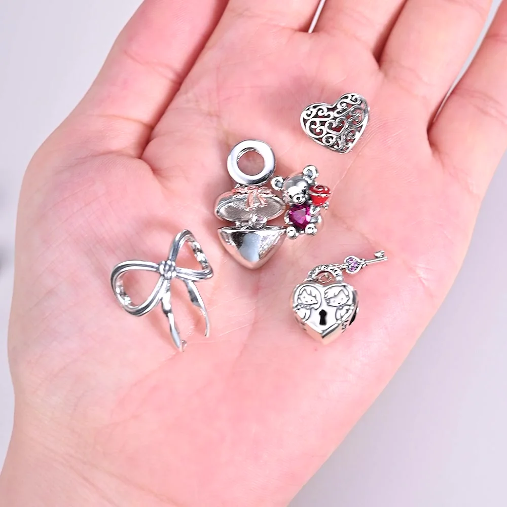 925 Sterling Silver Charms Beads Pendant Tree of Life Dog Elephant Love Heart Charm Fit Original Bracelet DIY Women Jewelry Gift