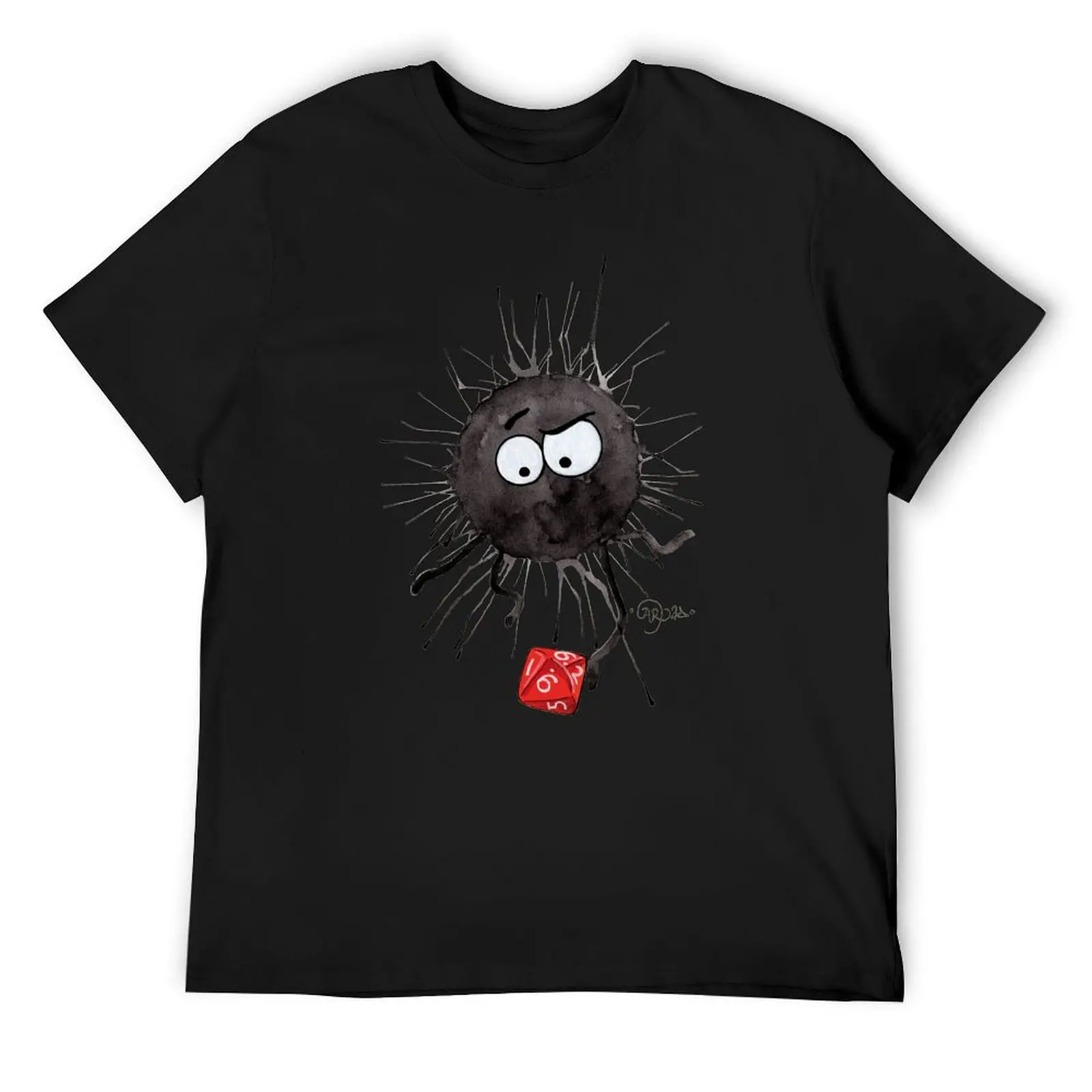 Black Puffball with RPG dice T-Shirt